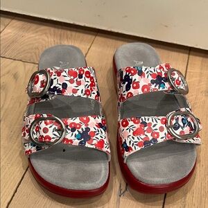 Alegria Women's Sandals Red and White Floral, 35